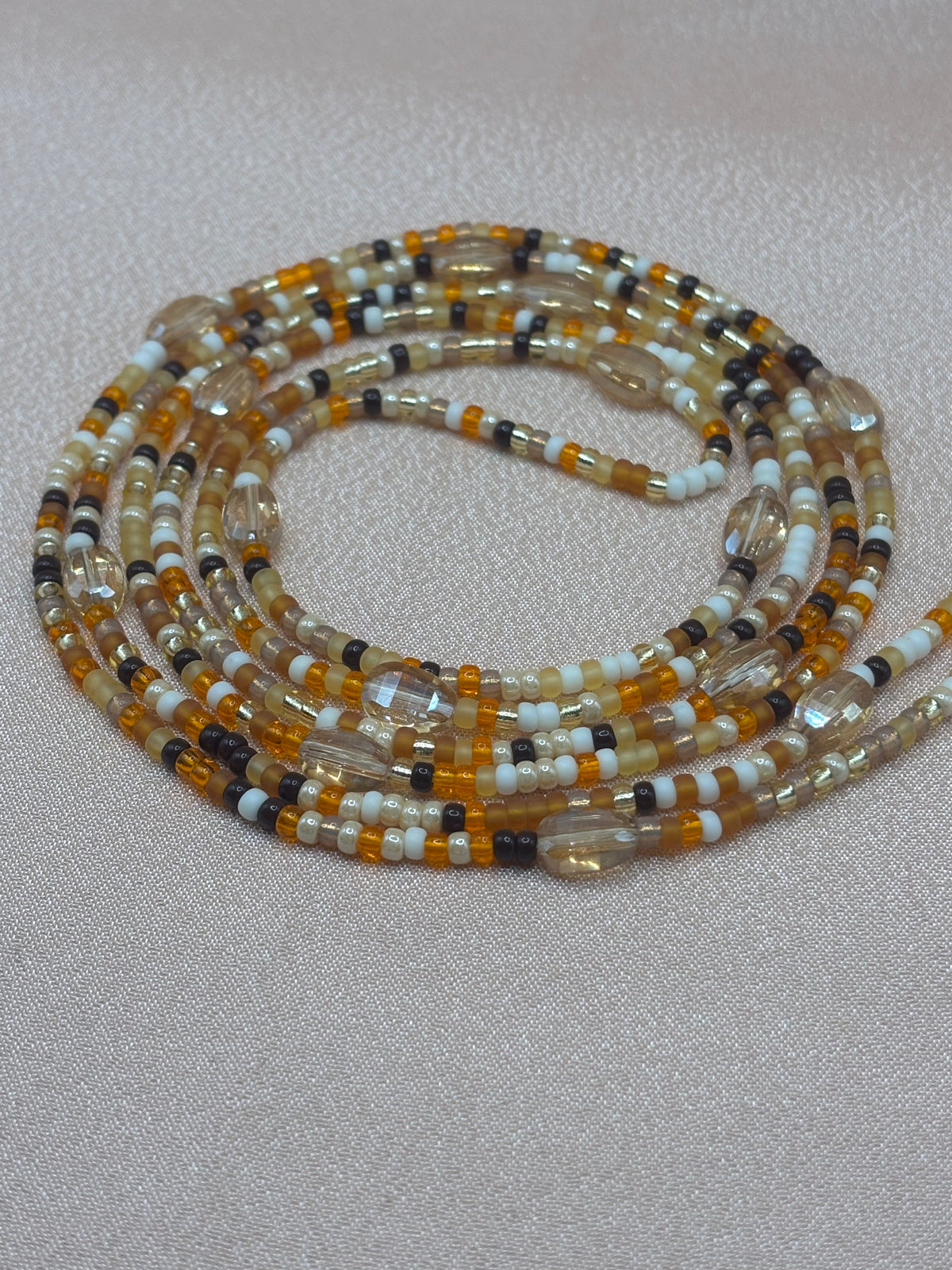 Sahara – Amber, Cream & Gold Waist Beads