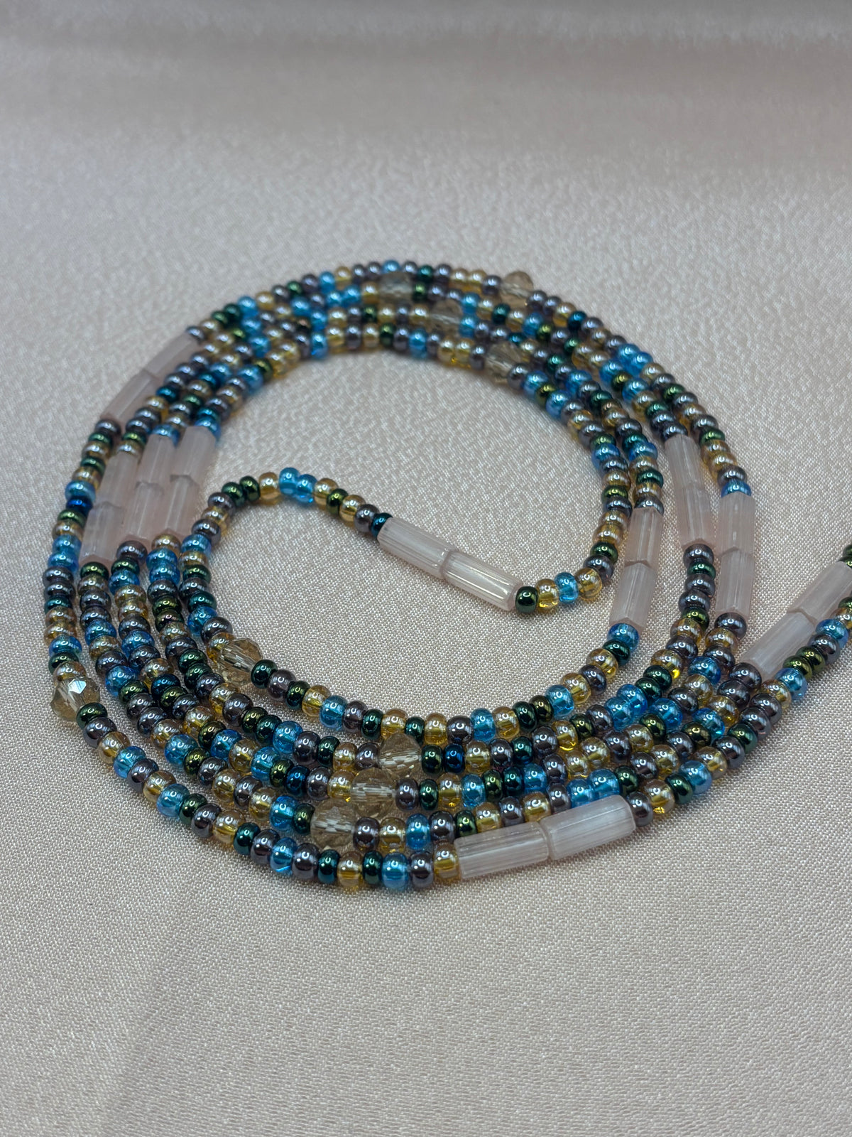 Wild Card - Jewel-Tone Bugle Waist Beads
