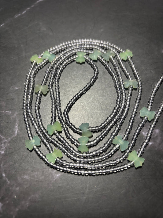 Glow Gurl - Glow in the Dark Waist Bead with Bow Accents