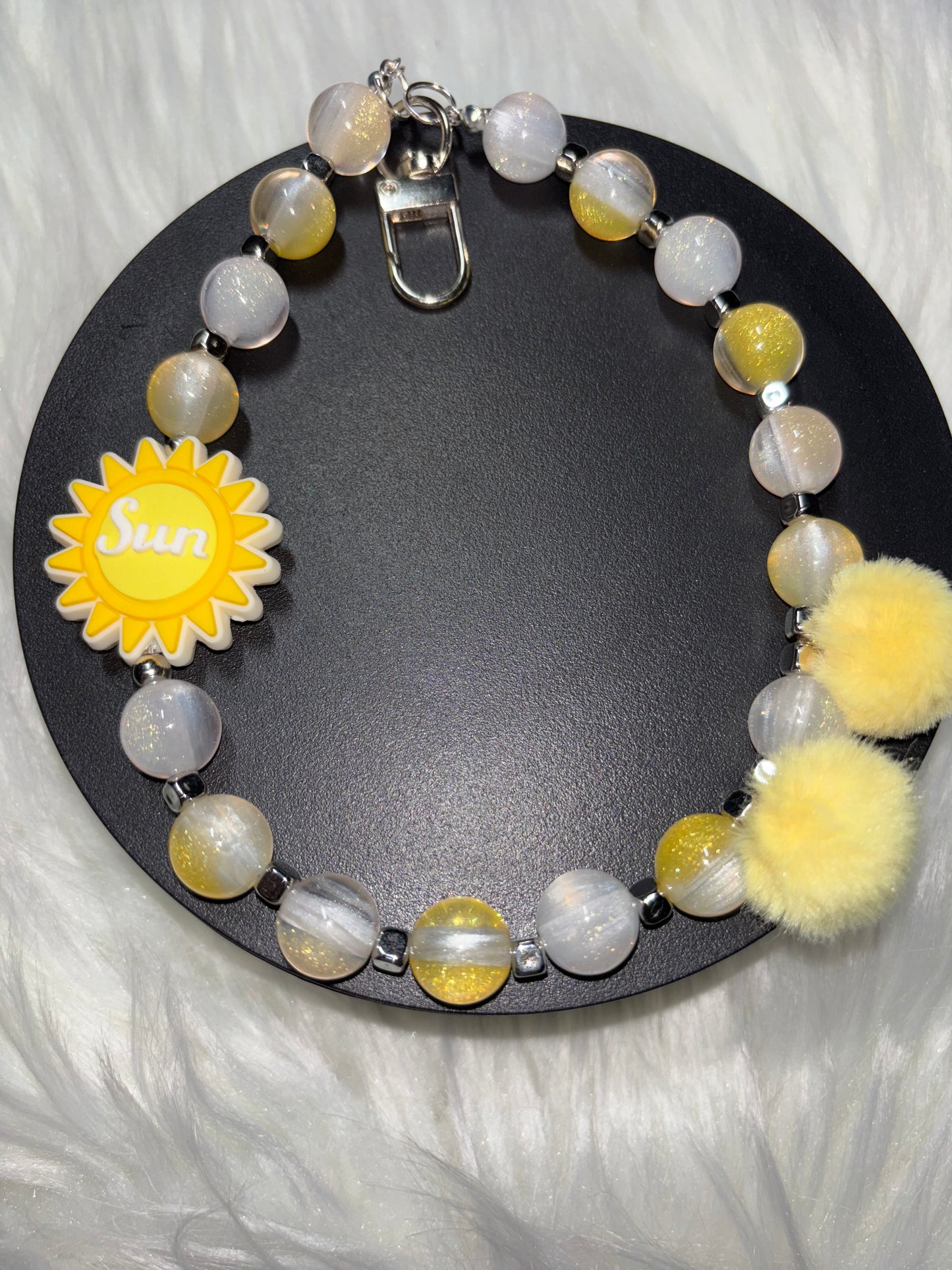 Ray of Sunshine - Yellow Beaded Bag Charm