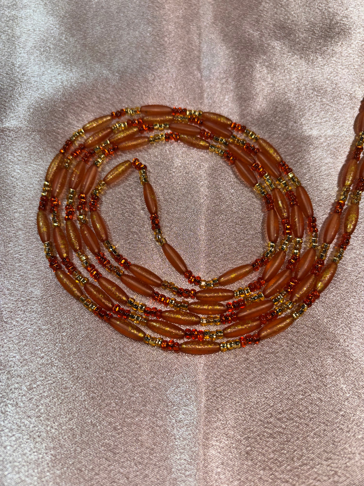 Ember Moon - Burnt Orange and Gold Waist Beads