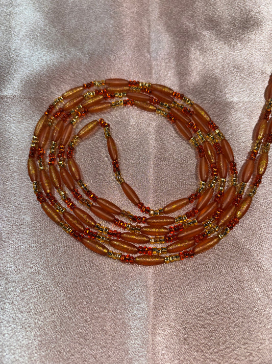 Ember Moon - Burnt Orange and Gold Waist Beads
