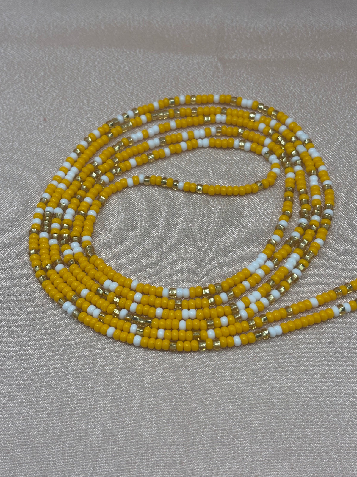 Marigold - Yellow, White & Gold Waist Beads