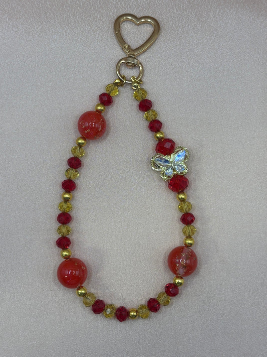 Ruby & Gold Bag Charm