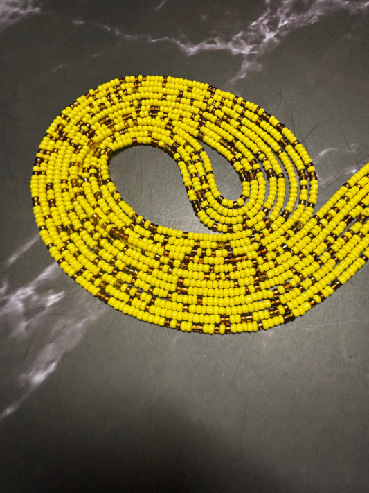 Sunflower - Brown & Yellow Waist Beads