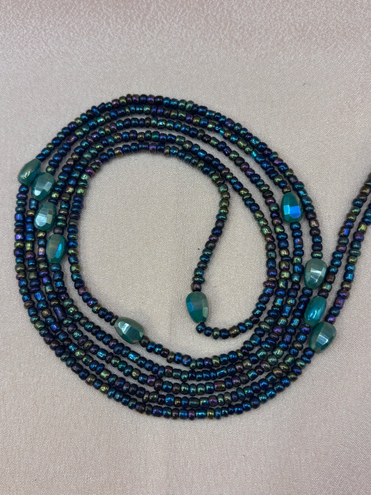 Elektra Iridescent Green Tie-On Waist Beads