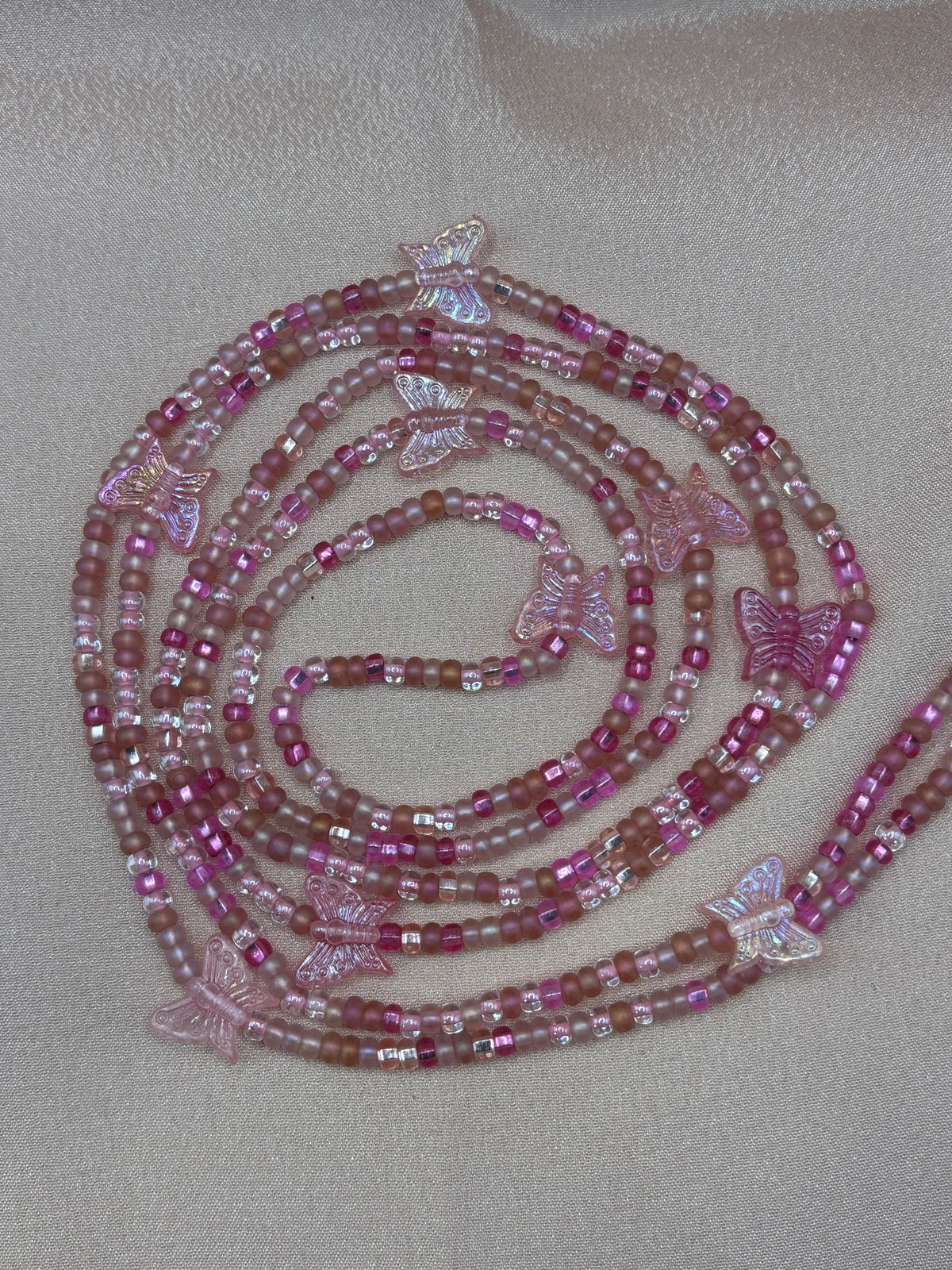 Sweet 16 – Pink Butterfly Tie-On Waist Beads