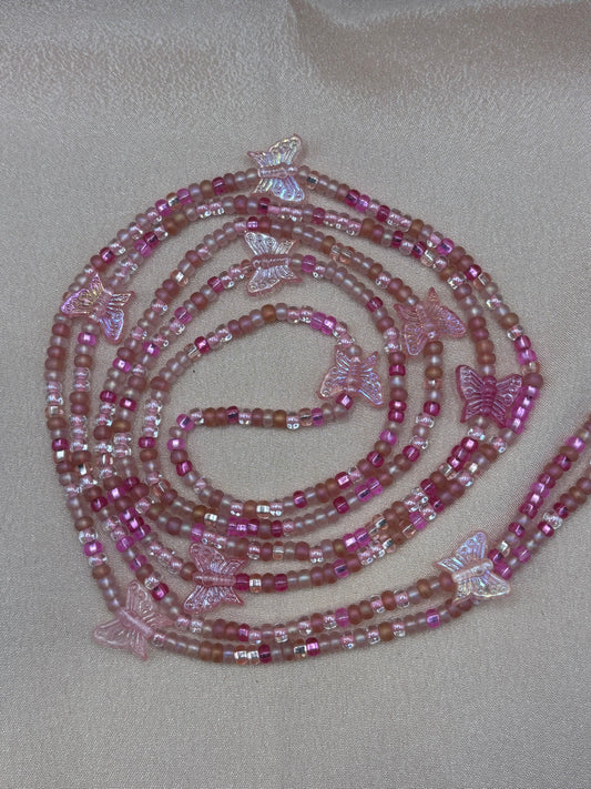 Sweet 16 – Pink Butterfly Tie-On Waist Beads
