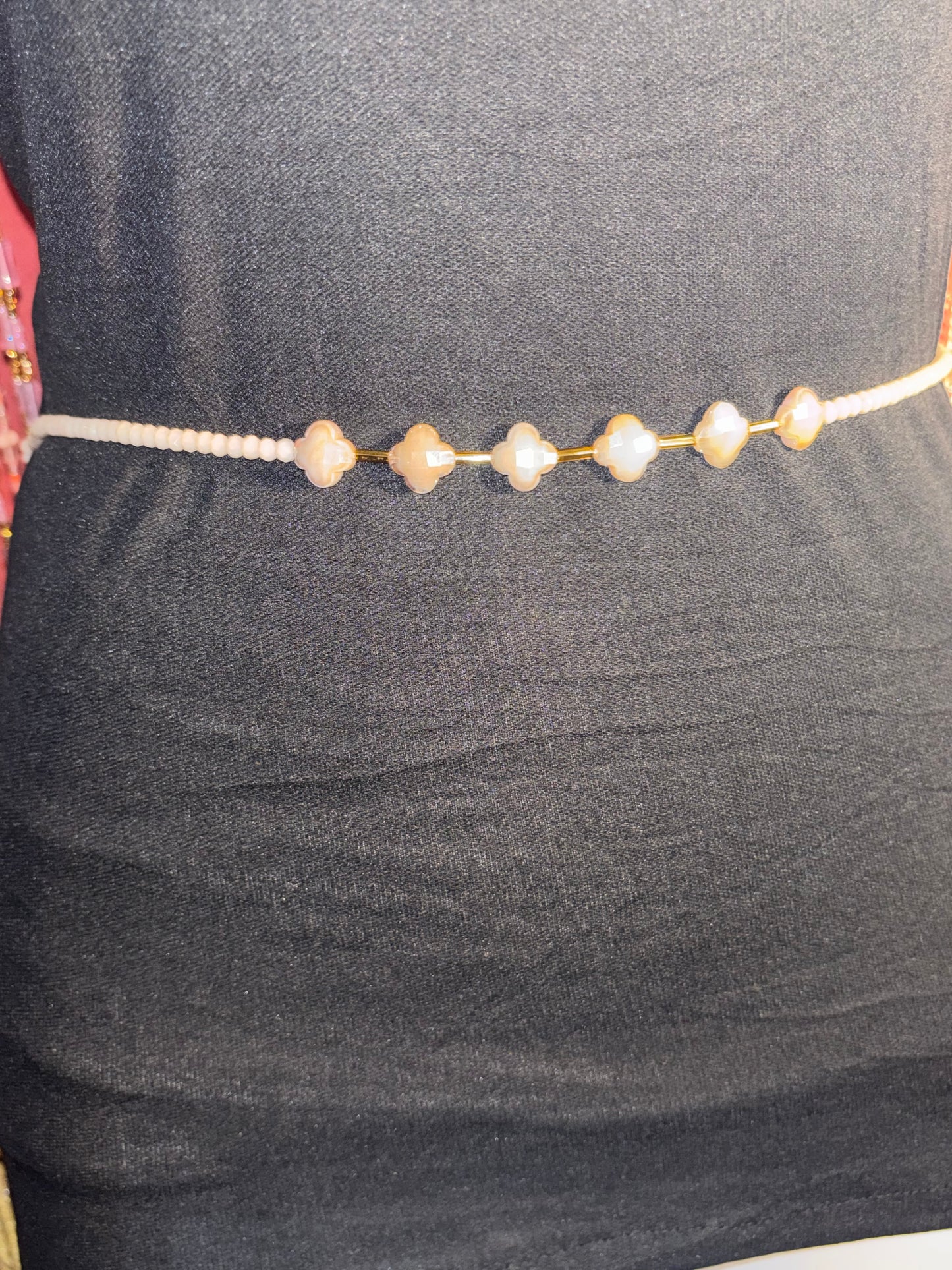 Angelic Aura – Ivory Pearl & Gold Luxury Waist Beads