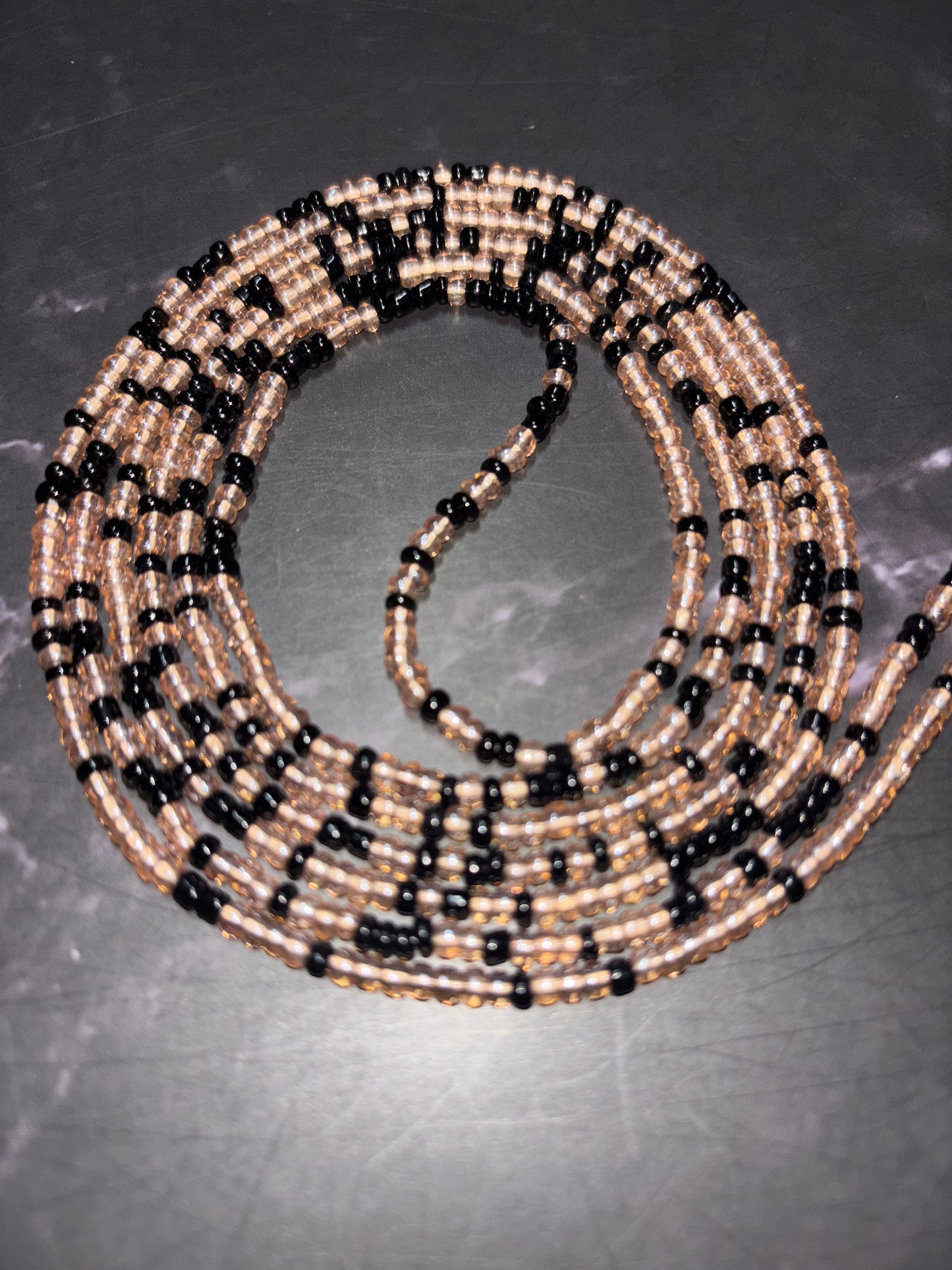 Champagne Nights - Champagne & Black Waist Beads