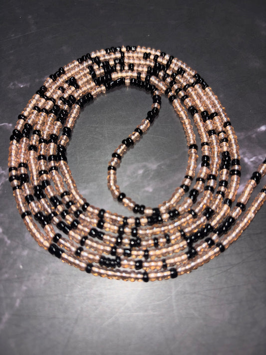 Champagne Nights - Champagne & Black Waist Beads
