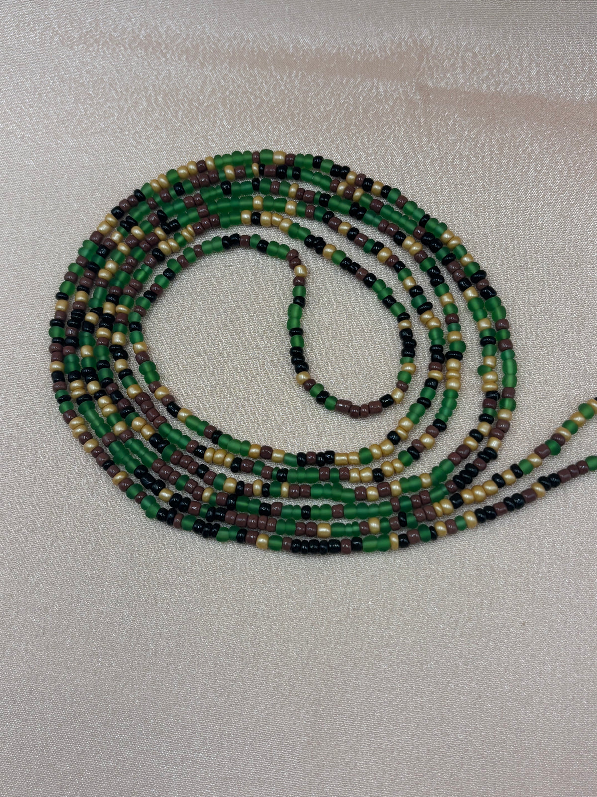 Army Brat - Green & Brown Waist Beads