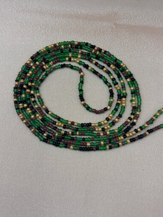 Army Brat - Green & Brown Waist Beads