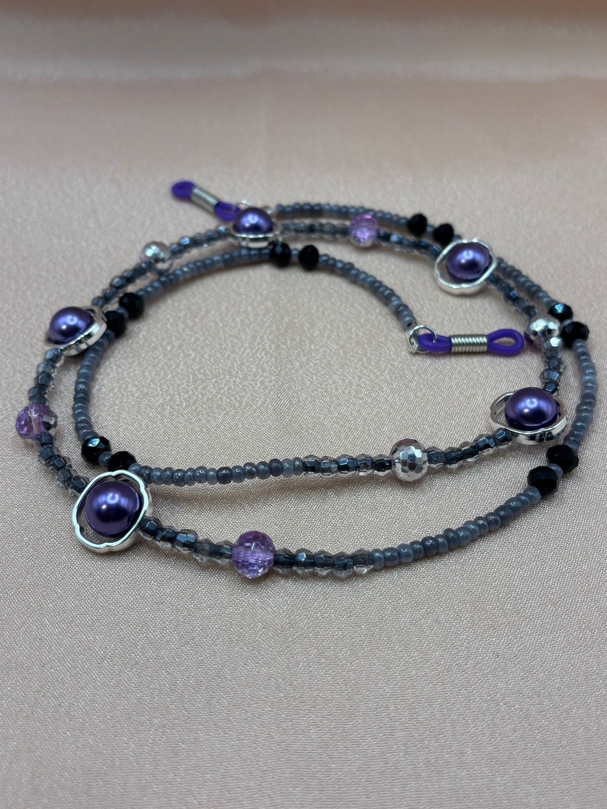 Nightshade Purple, Gray & Black Eyeglass Chain