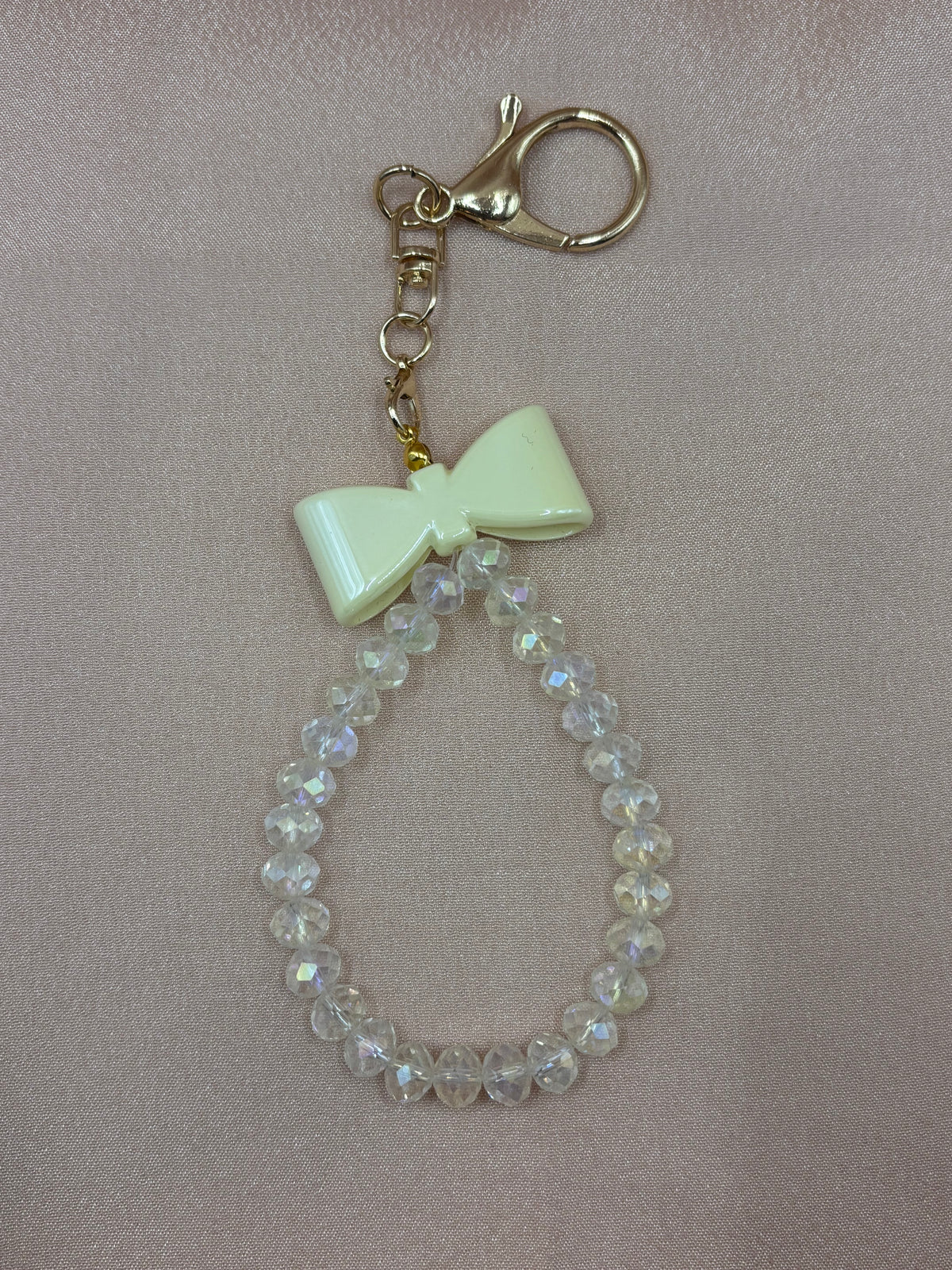 Bow Tied Beaded Bow Bag Charm | Black & Royal Blue