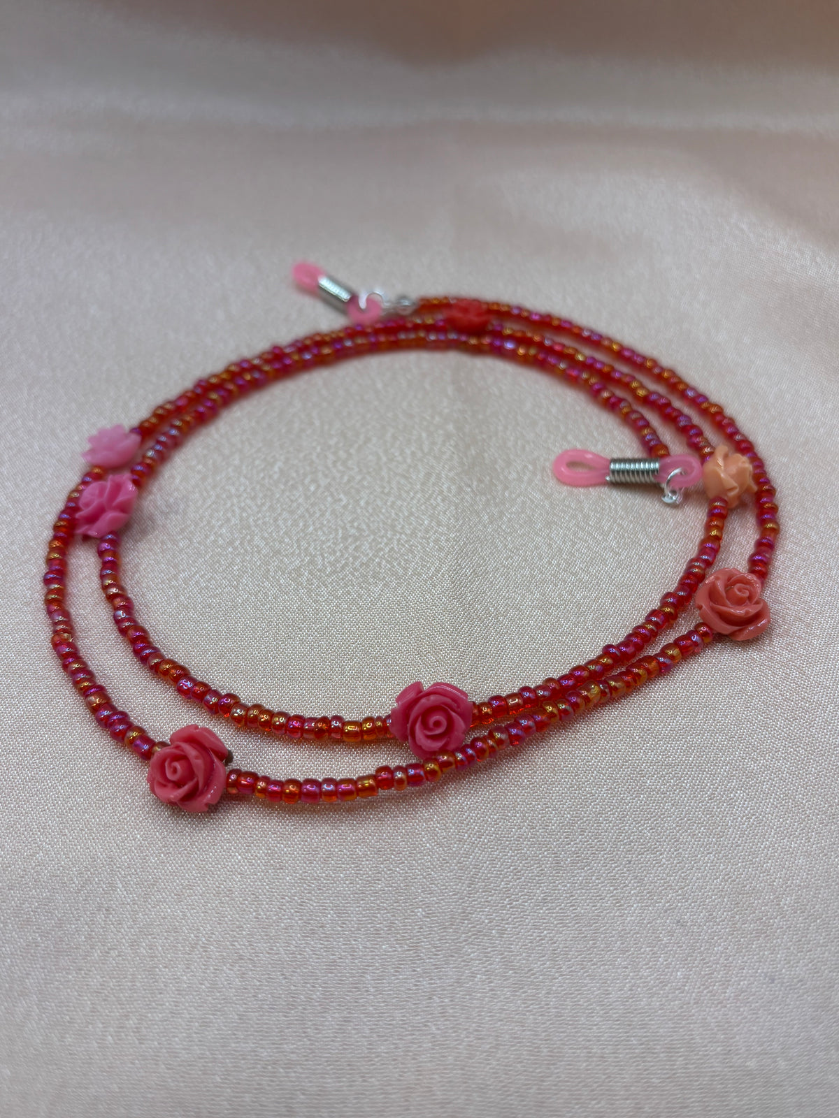 Rosewater Pink Floral Eyeglass Chain