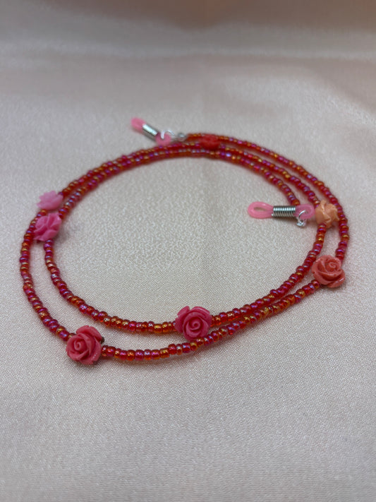 Rosewater Pink Floral Eyeglass Chain